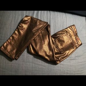 Bronze skinny jeans